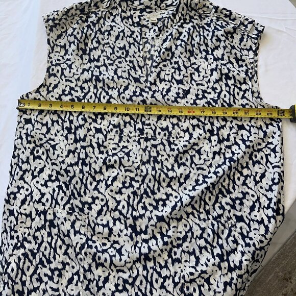 J. Crew XL Sleeveless Navy & White Printed Shift Dress - Picture 9 of 10